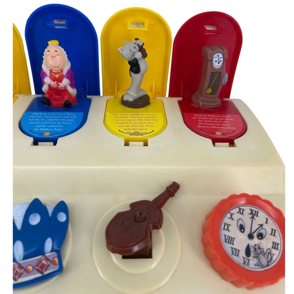 Vintage Nursery Rhymes Pop Up Activity Toy Humpty Dumpty Mary Lamb Toddler Skill